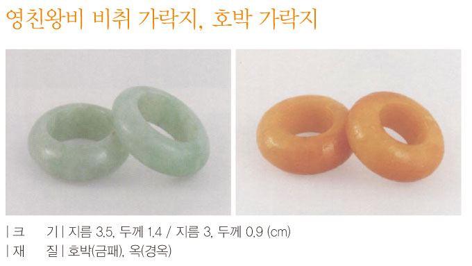 영친왕비 비취 가락지, 호박 가락지